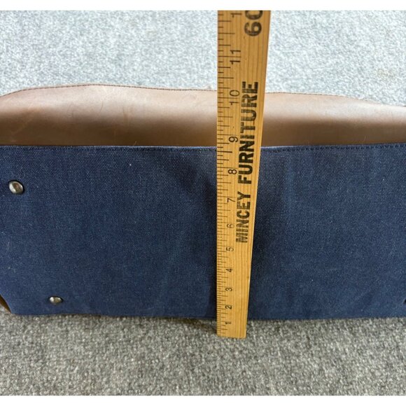 Vykon Activelogix Urban Edge Blue Canvas Brown Leather Travel Bag Handles Strap - Picture 14 of 16